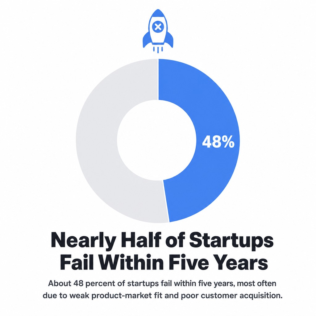 Nearly Half of Startups Fail Within Five Years